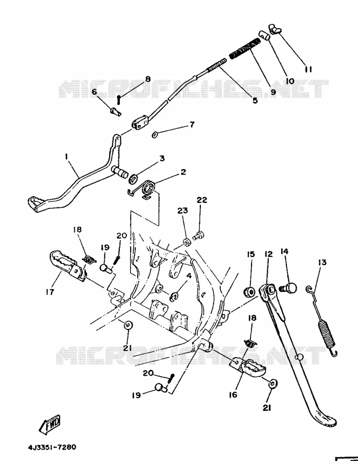 STAND / FOOTREST Yamaha MOTO 125 1987 DTMX  DT125MX