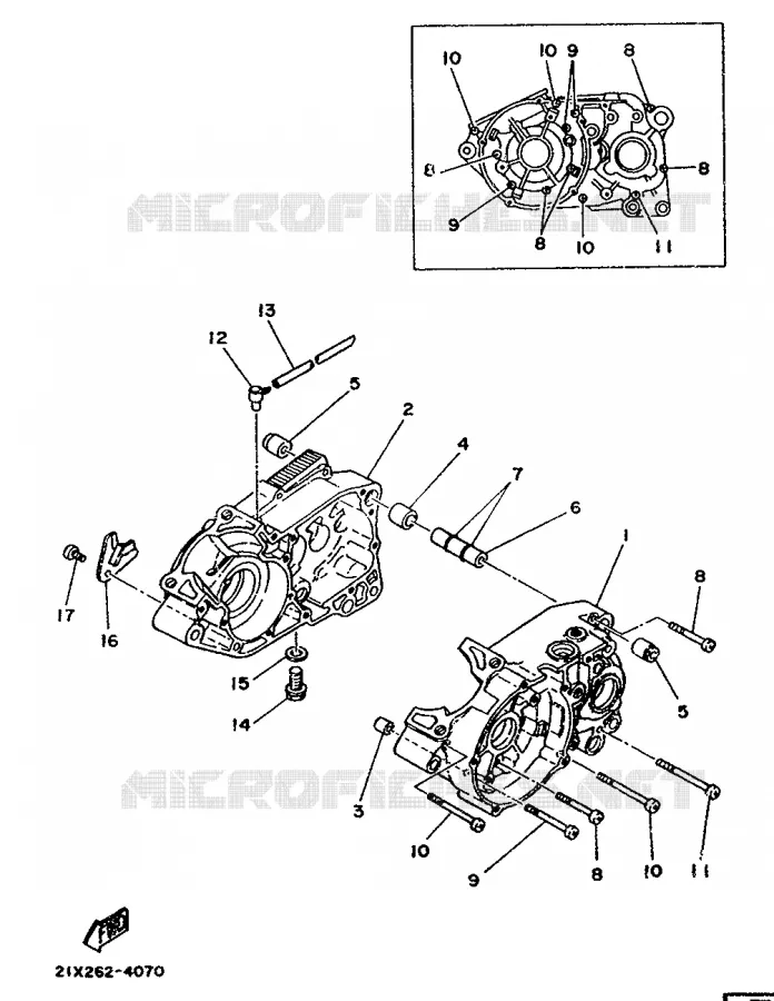 CRANKCASE Yamaha MOTO 125 1989 DTMX  DT125MX