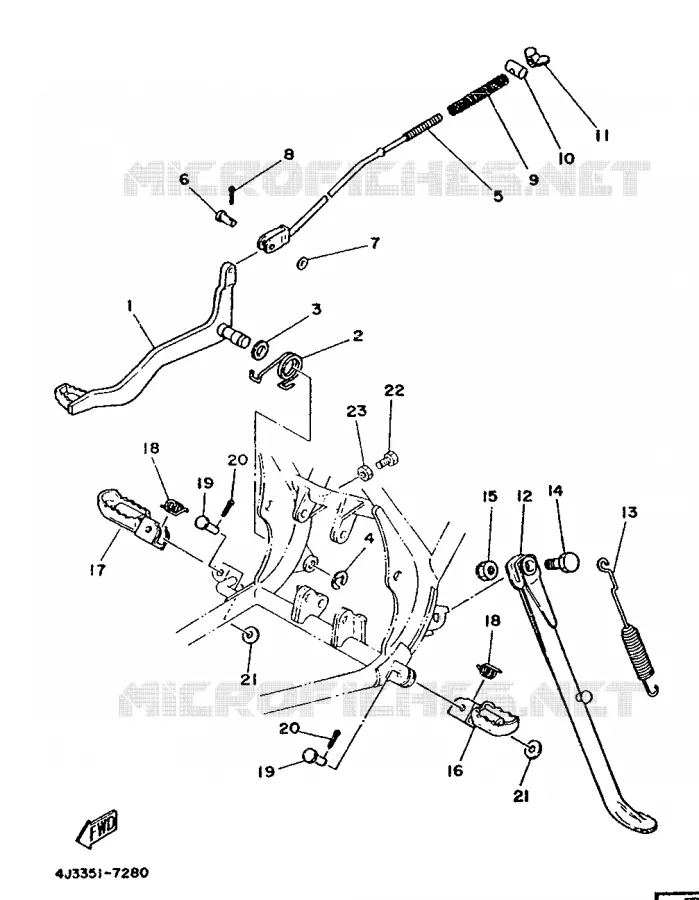 STAND / FOOTREST Yamaha MOTO 125 1989 DTMX  DT125MX