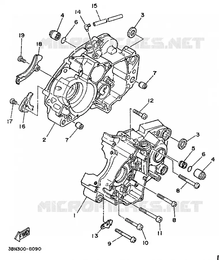CRANKCASE Yamaha MOTO 125 1988 DTR  DT125R