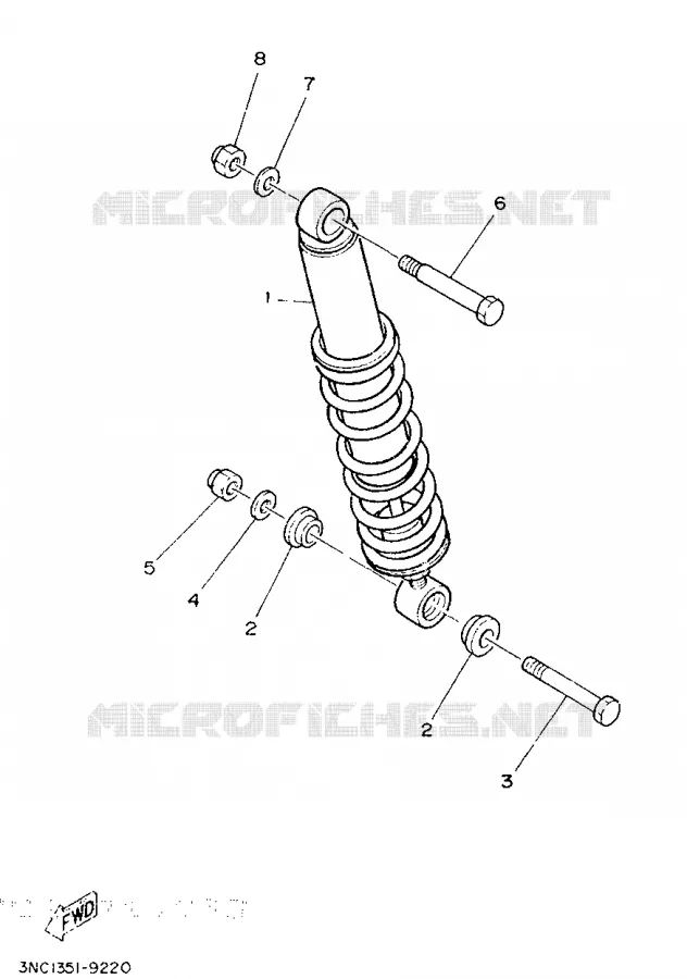 REAR SHOCK ABSORBER Yamaha MOTO 125 1989 DTR  DT125R
