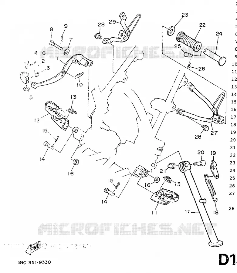 STAND / FOOTREST Yamaha MOTO 125 1989 DTR  DT125R