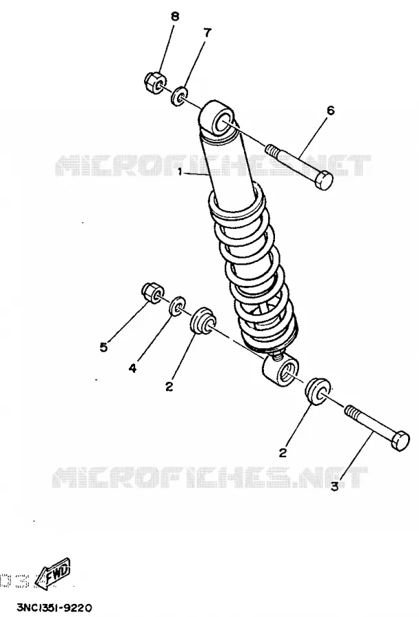 SWINGARM / SHOCK ABSORBER Yamaha MOTO 125 1989 DTR  DT125R