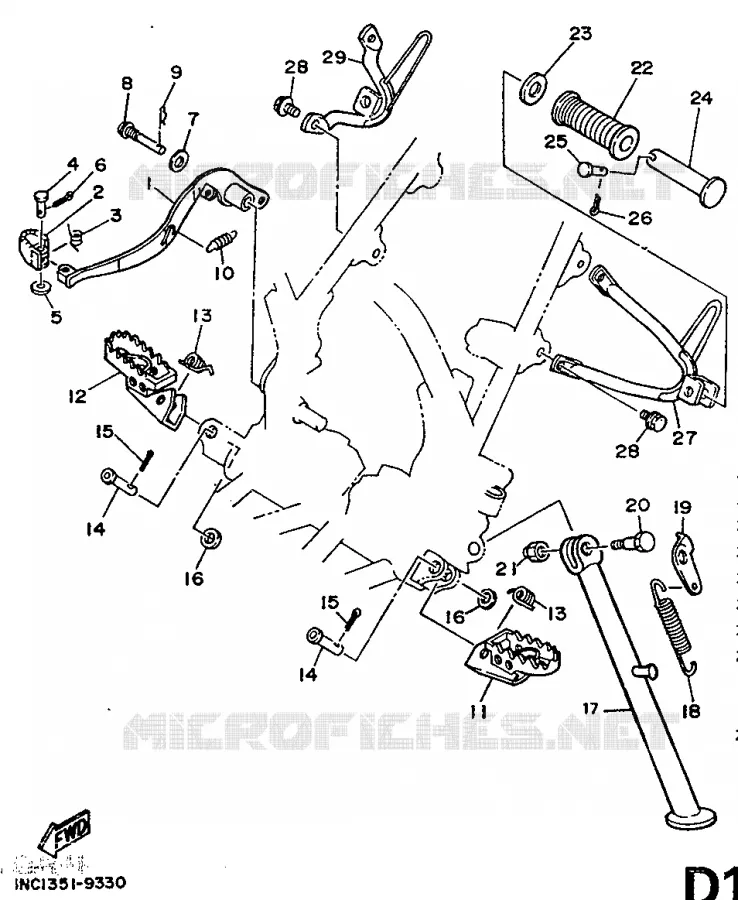 STAND / FOOTREST Yamaha MOTO 125 1989 DTR  DT125R