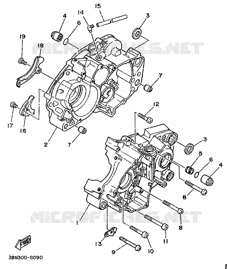 CRANKCASE Yamaha MOTO 125 1990 DTR  DT125R