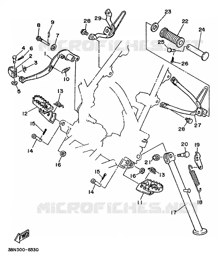 STAND / FOOTREST Yamaha MOTO 125 1990 DTR  DT125R
