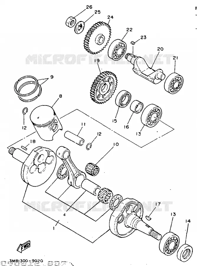 CRANKSHAFT / PISTON Yamaha MOTO 125 1991 DTR  DT125R