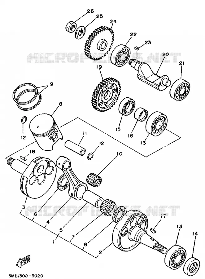 CRANKSHAFT / PISTON Yamaha MOTO 125 1991 DTR  DT125R