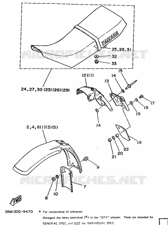 OPTIONAL PARTS Yamaha MOTO 125 1991 DTR  DT125R