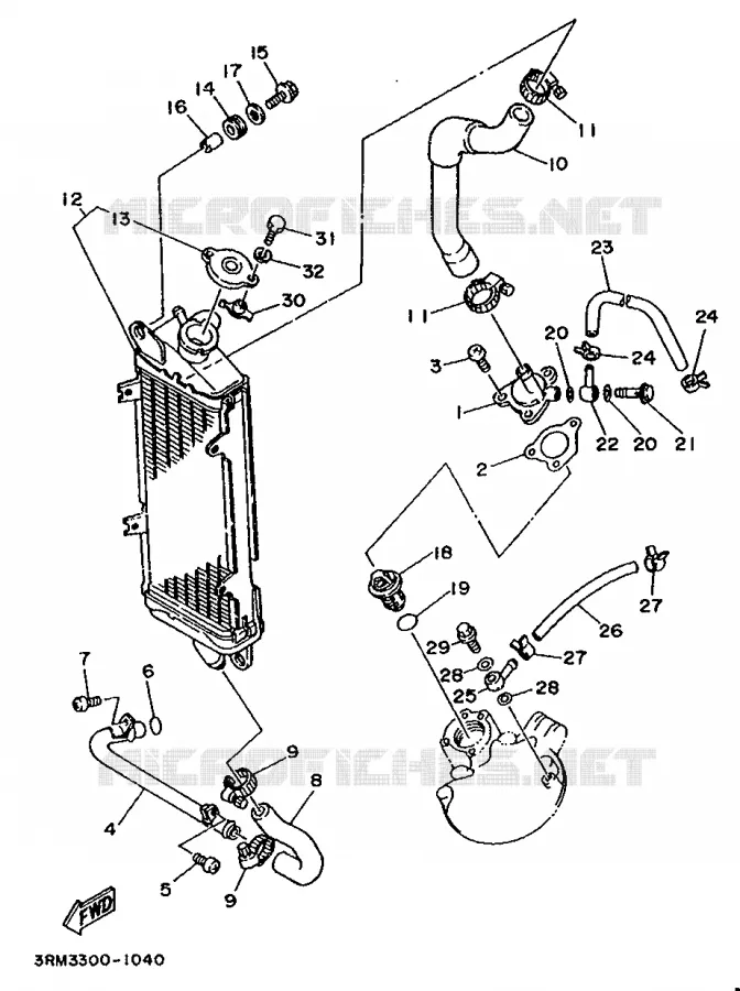 RADIATOR / HOSES Yamaha MOTO 125 1993 DTR  DT125R
