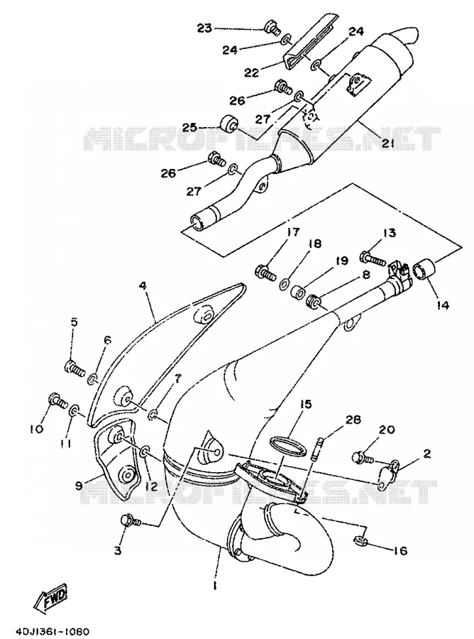 EXHAUST Yamaha MOTO 125 1993 DTR  DT125R