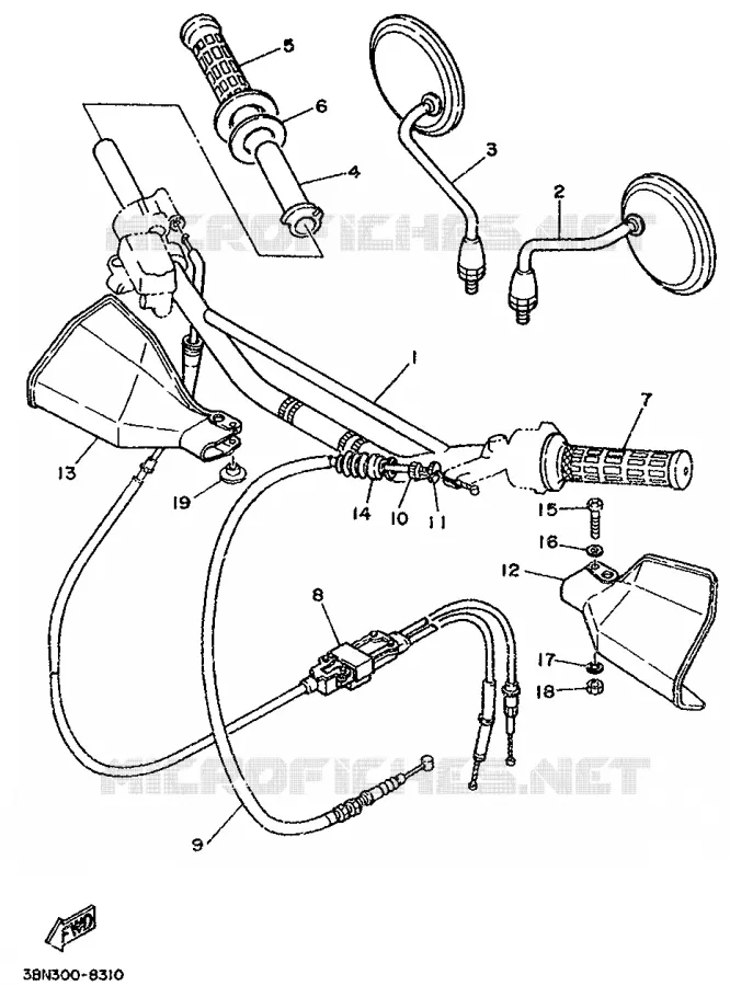 HANDLEBAR & CABLES Yamaha MOTO 125 1994 DTR  DT125R