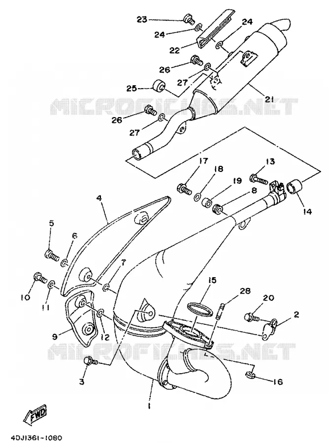 EXHAUST Yamaha MOTO 125 1994 DTR  DT125R