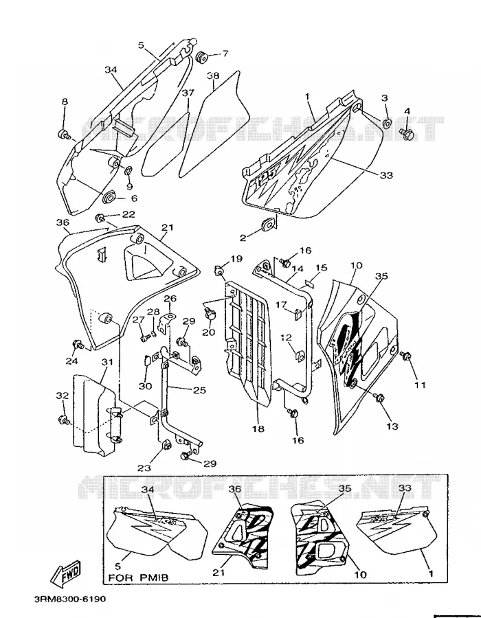 SIDE COVER Yamaha MOTO 125 1996 DTR  DT125R