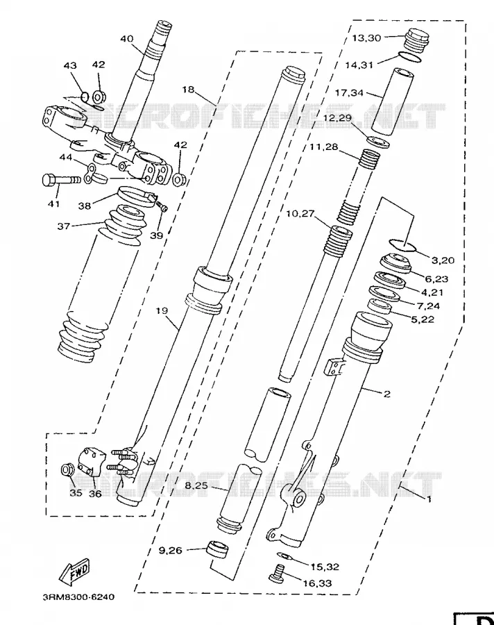 FRONT FORK Yamaha MOTO 125 1996 DTR  DT125R