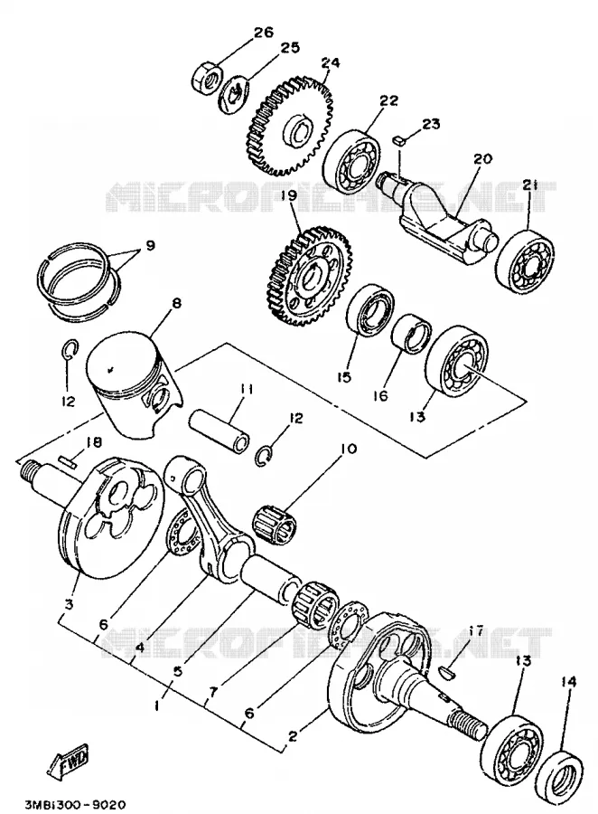 CRANKSHAFT / PISTON Yamaha MOTO 125 1997 DTR  DT125R