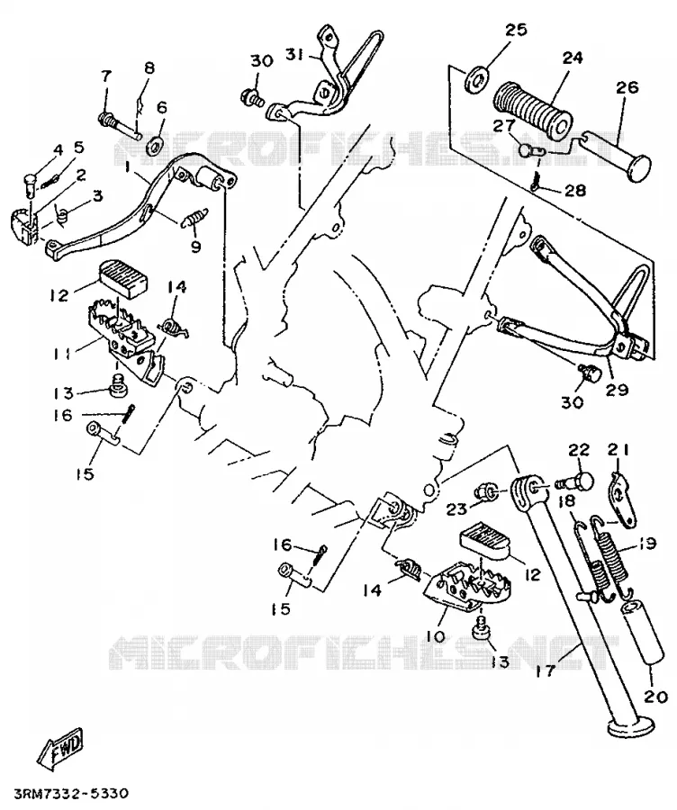STAND / FOOTREST Yamaha MOTO 125 1997 DTR  DT125R