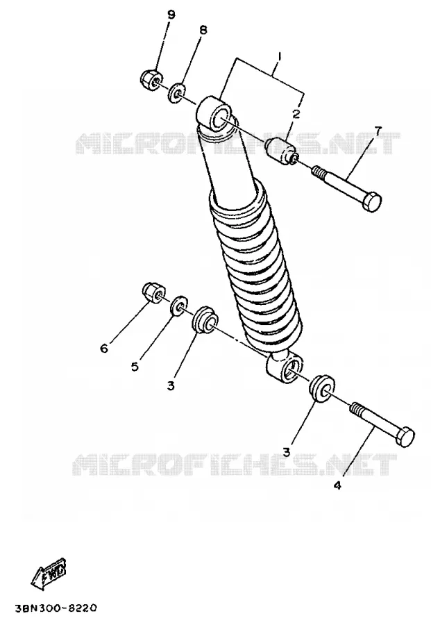 REAR SHOCK ABSORBER Yamaha MOTO 125 1997 DTR  DT125R