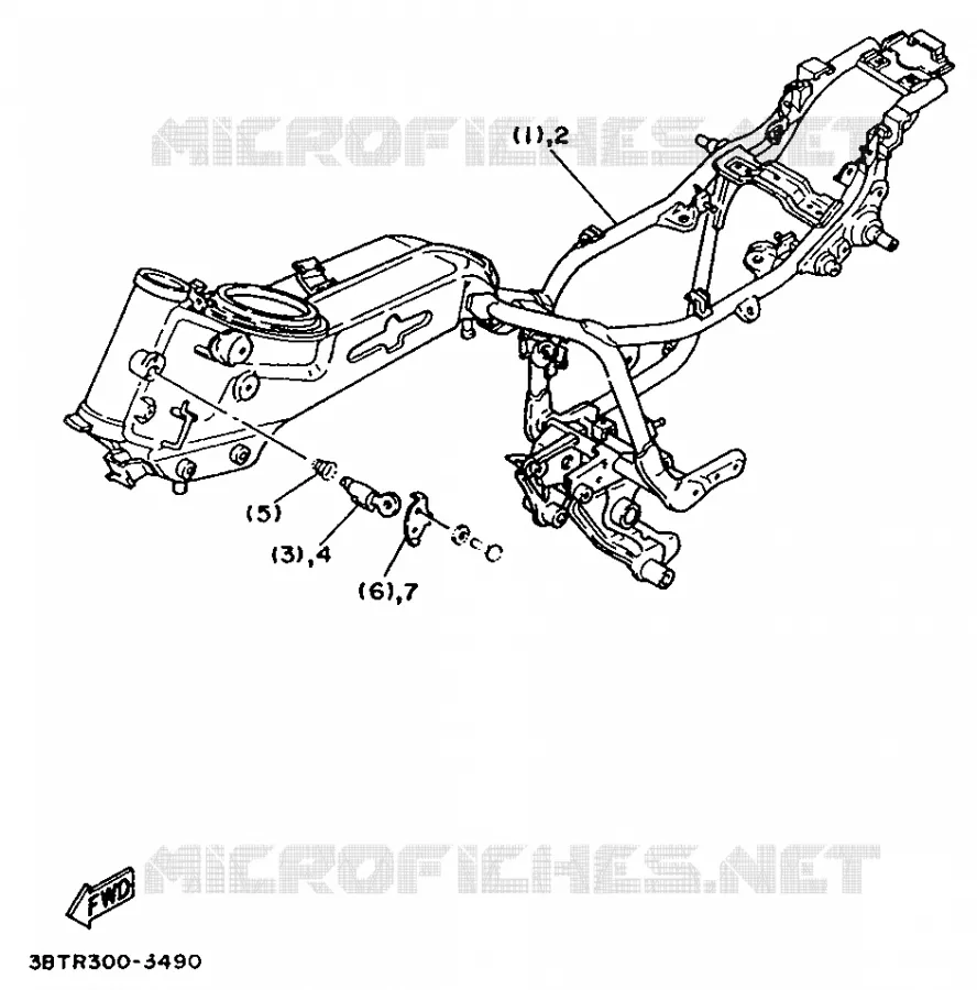 ALTERNATIVE FRAME - FOR PORTUGAL Yamaha MOTO 535 1995 VIRAGO  XV535 (FLAT)