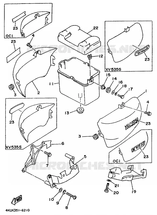 SIDE COVER Yamaha MOTO 535 1996 VIRAGO  XV535 (UP)