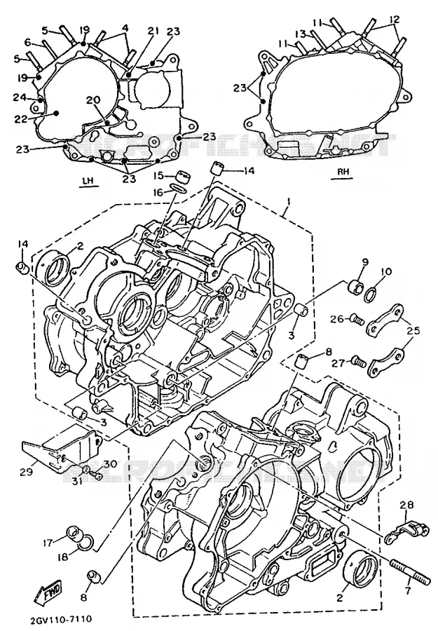 CRANKCASE Yamaha MOTO 535 1994 VIRAGO  XV535S