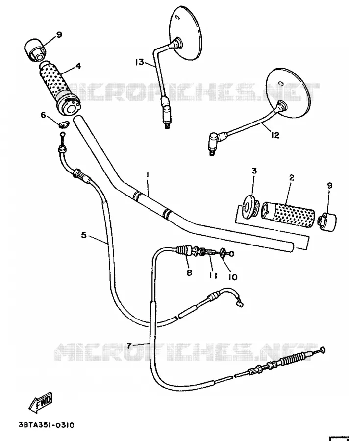 HANDLEBAR & CABLES Yamaha MOTO 535 1994 VIRAGO  XV535S