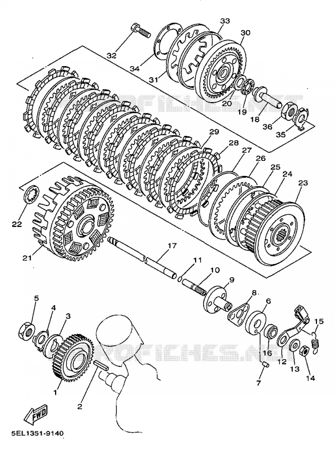 STARTER CLUTCH Yamaha MOTO 1100 1999 DRAGSTAR  XVS1100