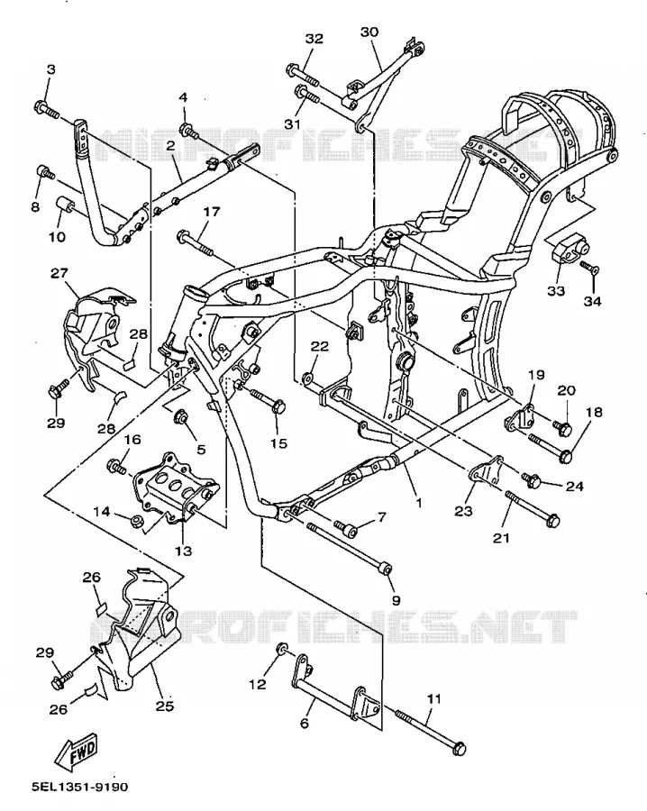 FRAME Yamaha MOTO 1100 1999 DRAGSTAR  XVS1100