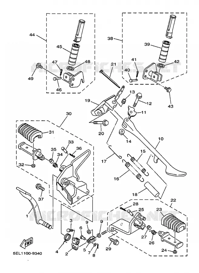 STAND / FOOTREST Yamaha MOTO 1100 1999 DRAGSTAR  XVS1100