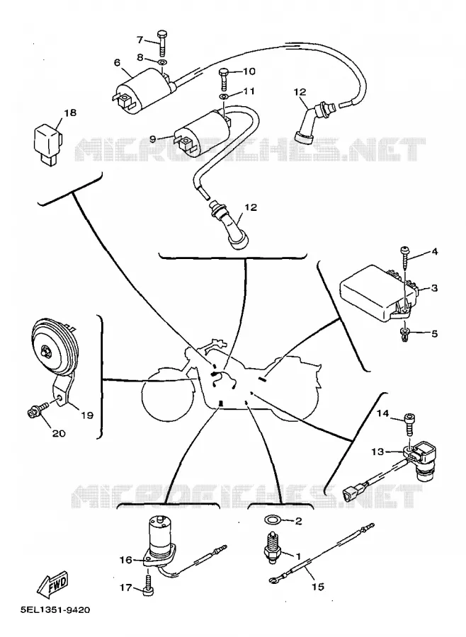 ELECTRICAL 1 Yamaha MOTO 1100 1999 DRAGSTAR  XVS1100