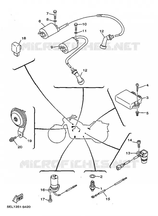 ELECTRICAL 1 Yamaha MOTO 1100 1999 DRAGSTAR  XVS1100