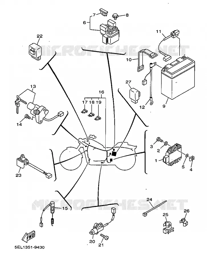 ELECTRICAL 2 Yamaha MOTO 1100 1999 DRAGSTAR  XVS1100