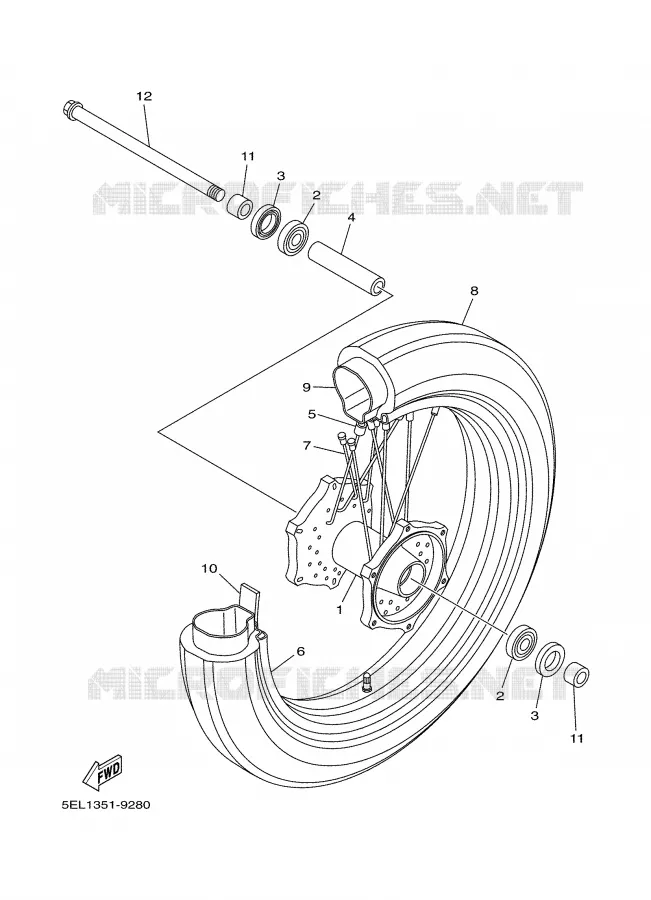 FRONT WHEEL Yamaha MOTO 1100 2000 DRAGSTAR  XVS1100