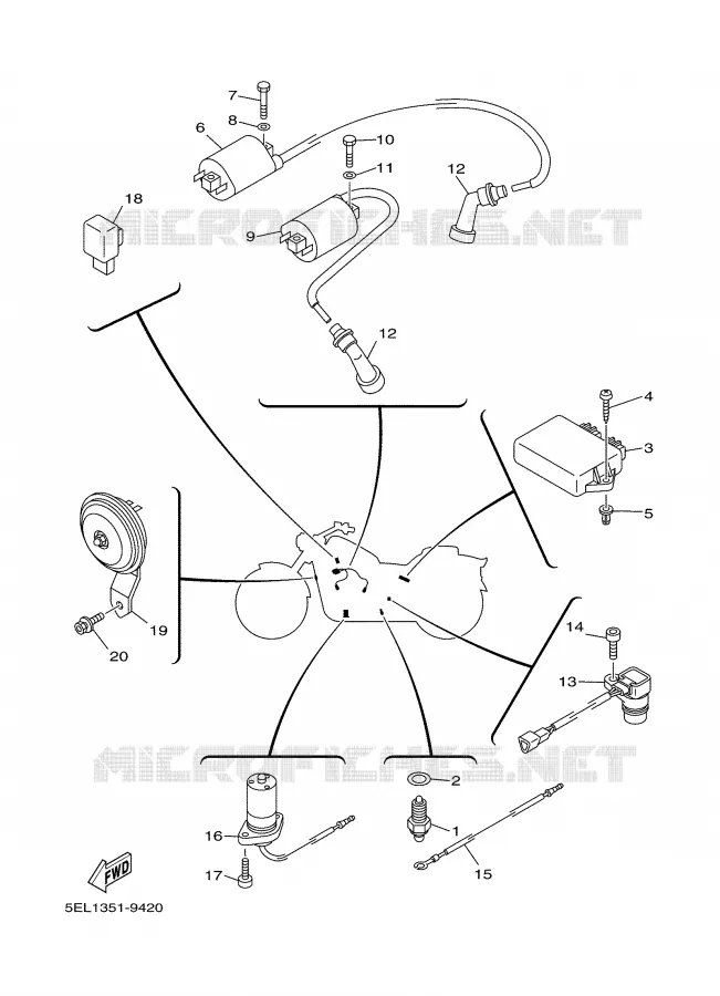 ELECTRICAL 1 Yamaha MOTO 1100 2000 DRAGSTAR  XVS1100