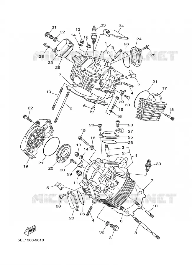 CYLINDER HEAD  Yamaha MOTO 1100 2000 DRAGSTAR  XVS1100