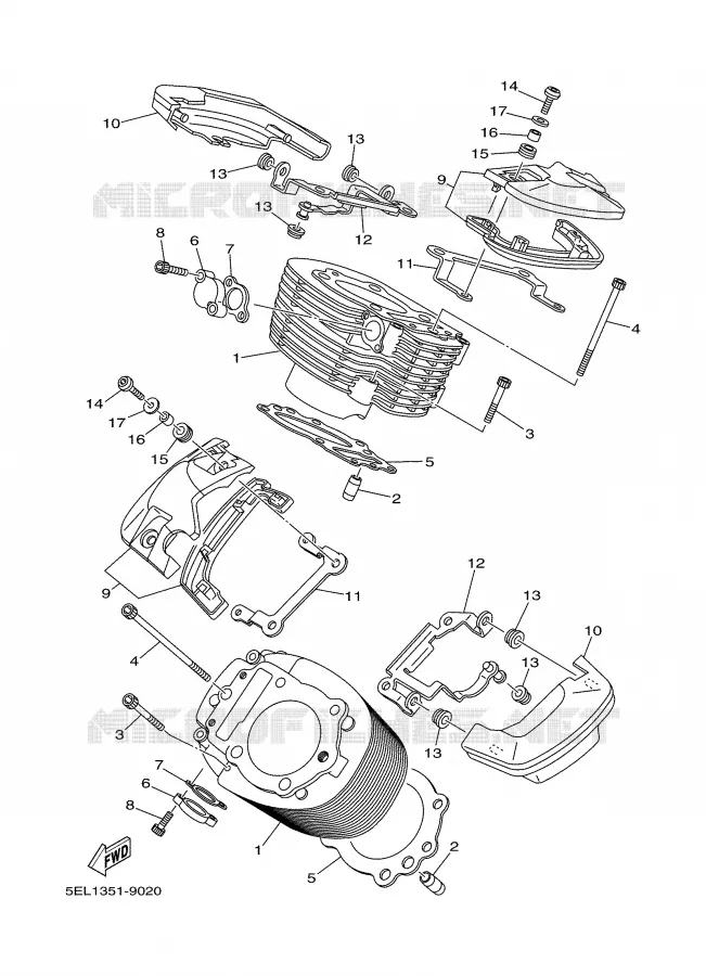 CYLINDER Yamaha MOTO 1100 2000 DRAGSTAR  XVS1100