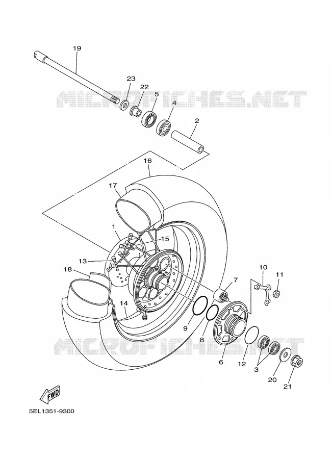 REAR WHEEL Yamaha MOTO 1100 2000 DRAGSTAR  XVS1100