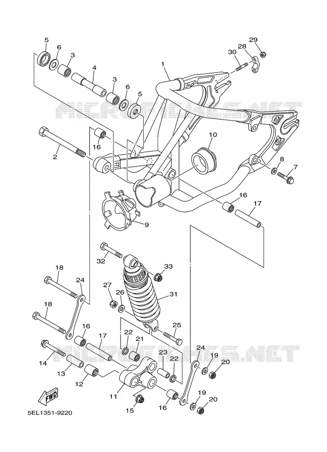 SWINGARM / SHOCK ABSORBER Yamaha MOTO 1100 2001 DRAGSTAR  XVS1100