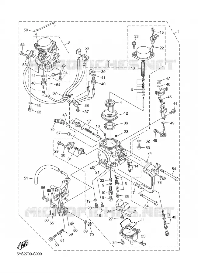 CARBURETOR Yamaha MOTO 1100 2002 DRAGSTAR  XVS1100