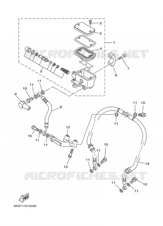 FRONT MASTER CYLINDER Yamaha MOTO 1100 2000 DRAGSTAR  XVS1100A