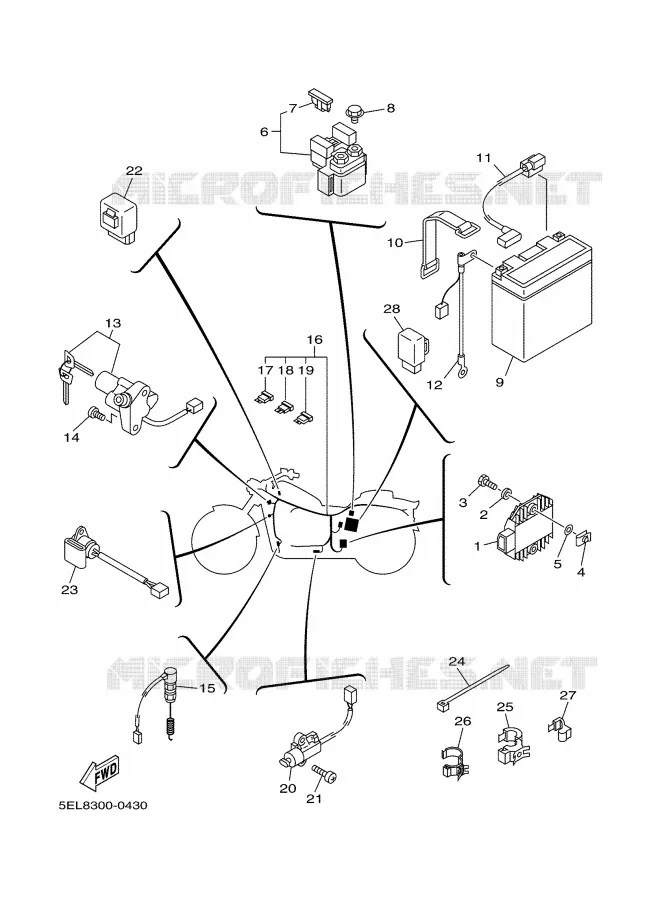 ELECTRICAL 2 Yamaha MOTO 1100 2001 DRAGSTAR  XVS1100A