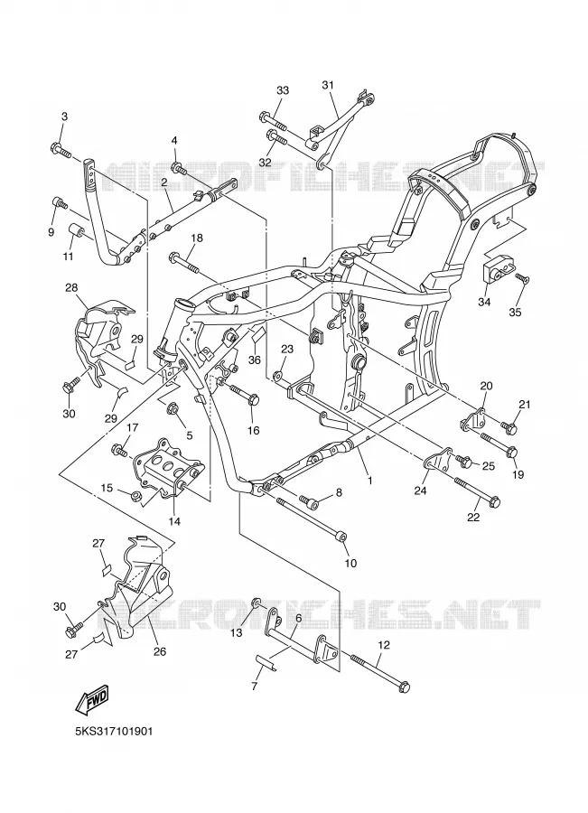 FRAME Yamaha MOTO 1100 2002 DRAGSTAR  XVS1100A