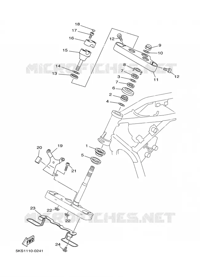 STEERING Yamaha MOTO 1100 2003 DRAGSTAR  XVS1100A