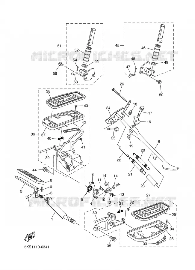 STAND / FOOTREST Yamaha MOTO 1100 2003 DRAGSTAR  XVS1100A