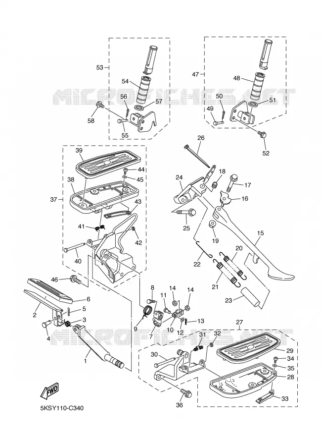 STAND / FOOTREST Yamaha MOTO 1100 2006 DRAGSTAR  XVS1100A