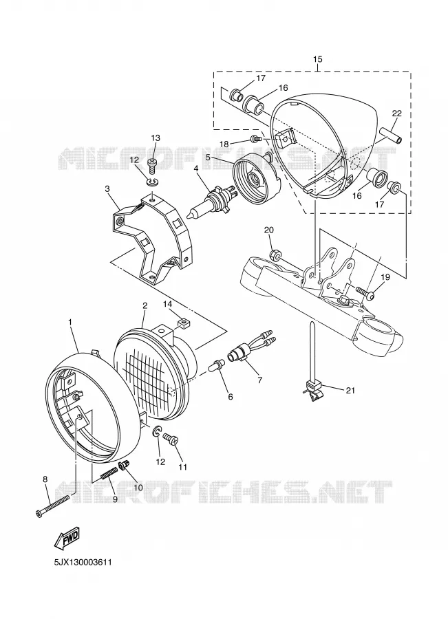 HEADLIGHT Yamaha MOTO 125 2000 DRAGSTAR  XVS125