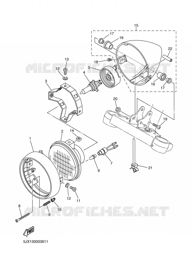 HEADLIGHT Yamaha MOTO 125 2000 DRAGSTAR  XVS125