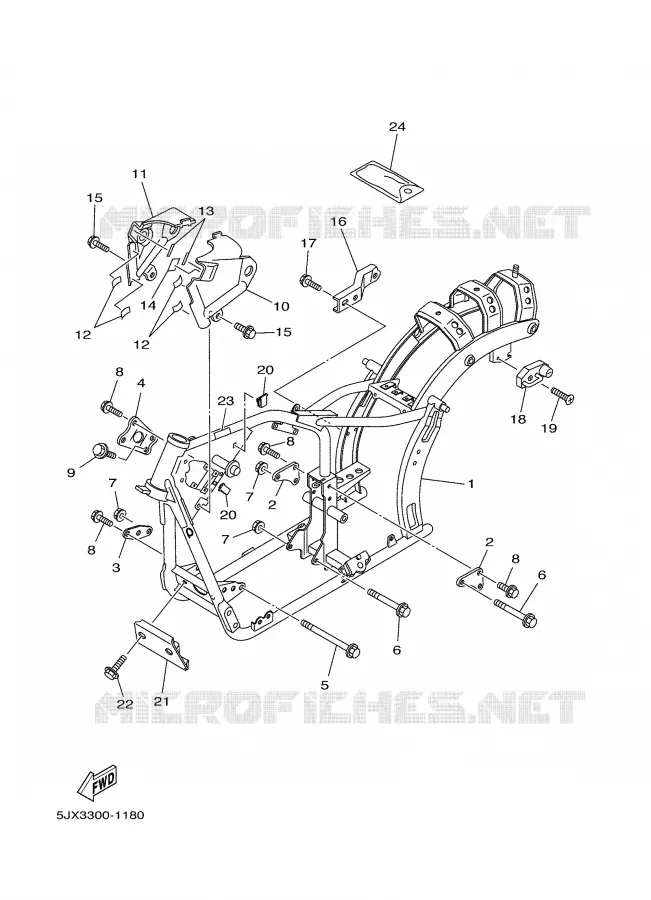 FRAME Yamaha MOTO 125 2001 DRAGSTAR  XVS125