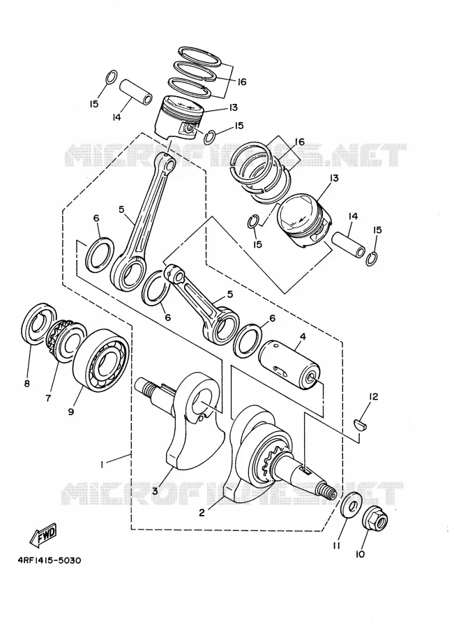 CRANKSHAFT / PISTON Yamaha MOTO 125 2002 DRAGSTAR  XVS125