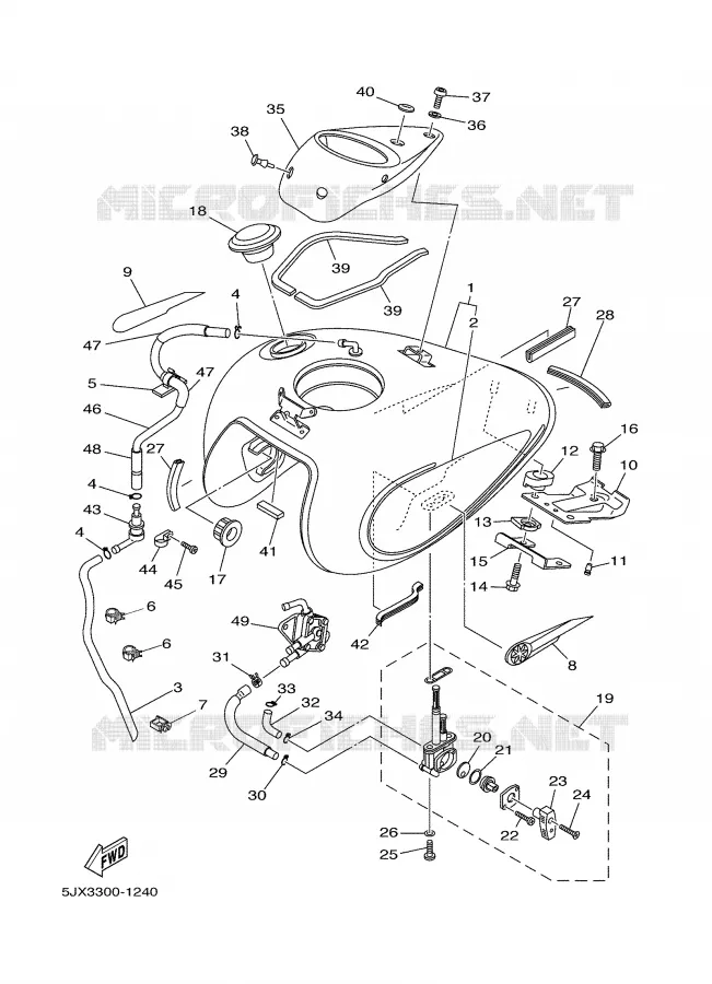 FUEL TANK Yamaha MOTO 125 2002 DRAGSTAR  XVS125